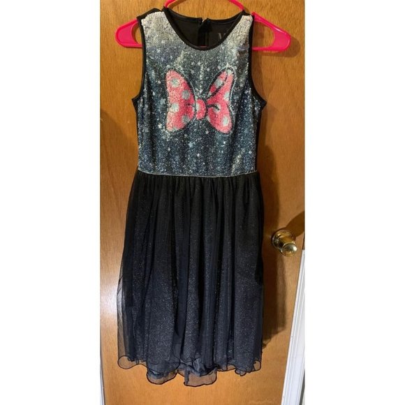 Disney Other - Disney Minnie Mouse Sequin Tulle Party Dress Black Size XL (14/16) Girls
